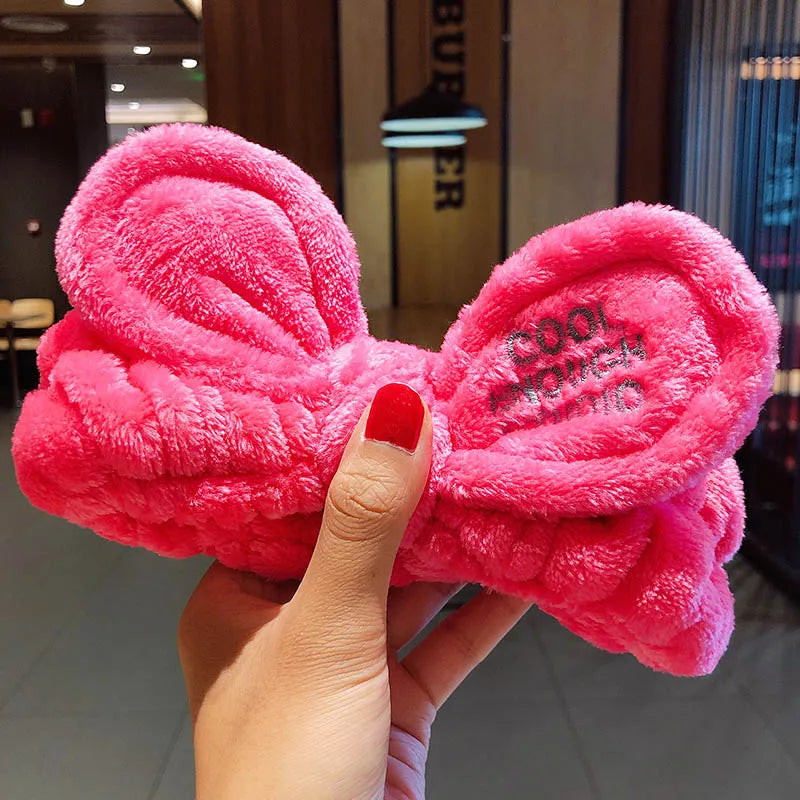 Wash Face Hair Holder Hairbands Soft Warm Coral Fleece Bow Animal Ears Headband for Women Girls Turban Fashion Hair Accessories