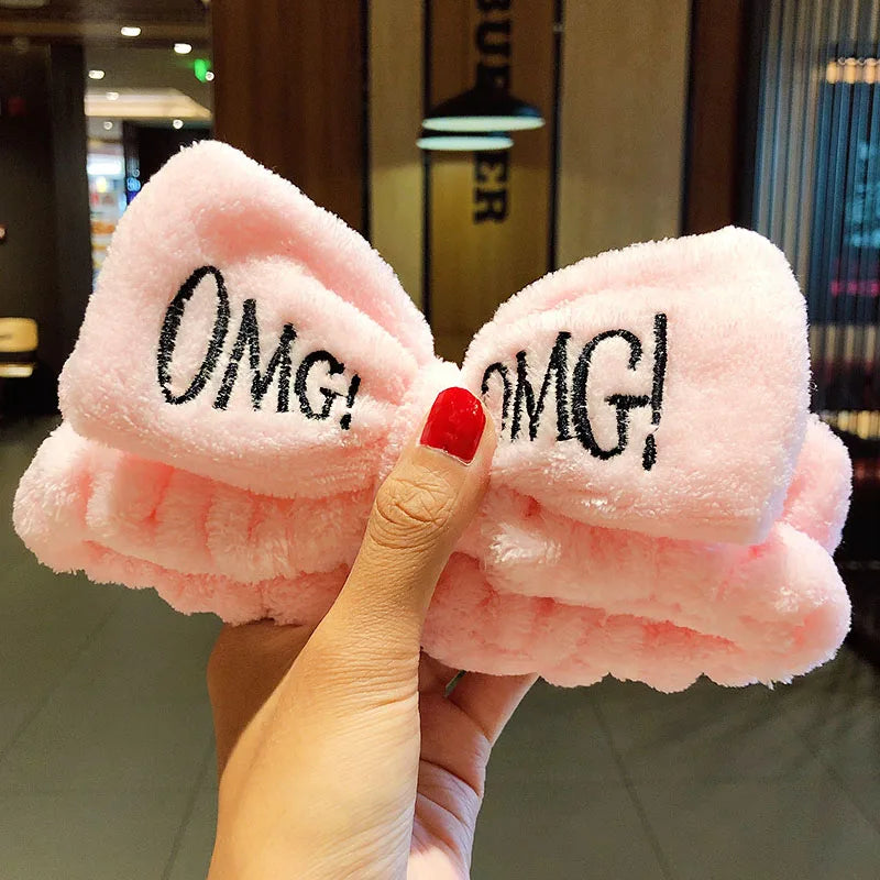 Wash Face Hair Holder Hairbands Soft Warm Coral Fleece Bow Animal Ears Headband for Women Girls Turban Fashion Hair Accessories