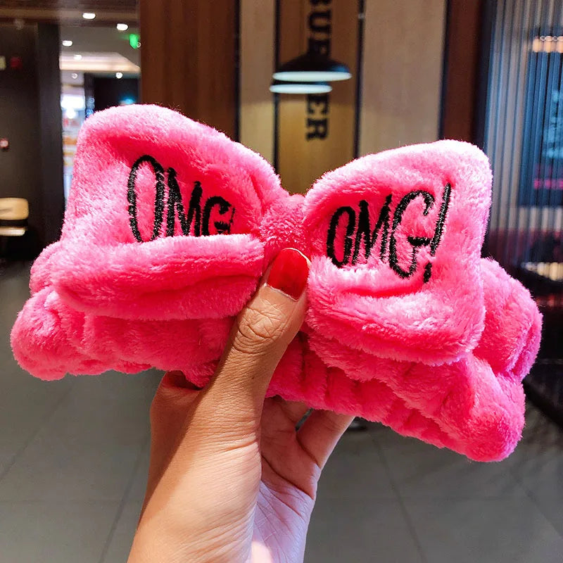 Wash Face Hair Holder Hairbands Soft Warm Coral Fleece Bow Animal Ears Headband for Women Girls Turban Fashion Hair Accessories