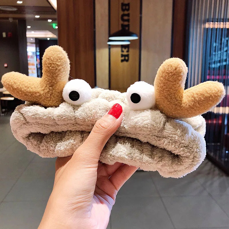 Wash Face Hair Holder Hairbands Soft Warm Coral Fleece Bow Animal Ears Headband for Women Girls Turban Fashion Hair Accessories