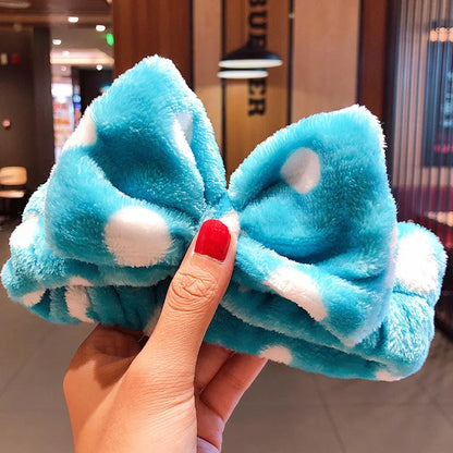 Wash Face Hair Holder Hairbands Soft Warm Coral Fleece Bow Animal Ears Headband for Women Girls Turban Fashion Hair Accessories