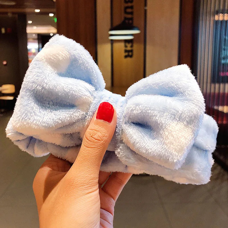 Wash Face Hair Holder Hairbands Soft Warm Coral Fleece Bow Animal Ears Headband for Women Girls Turban Fashion Hair Accessories