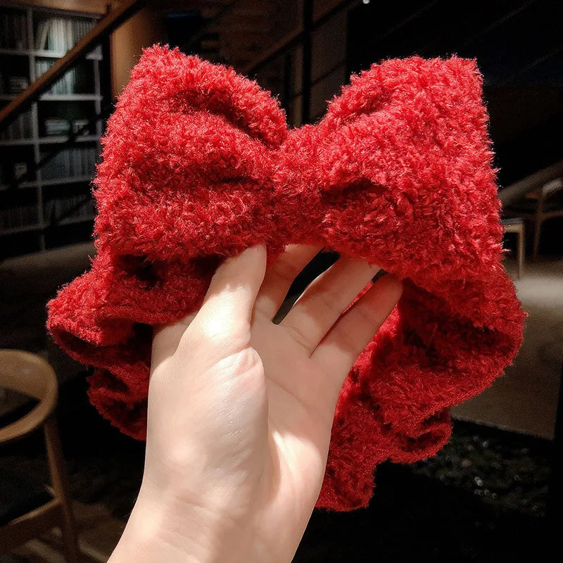 Wash Face Hair Holder Hairbands Soft Warm Coral Fleece Bow Animal Ears Headband for Women Girls Turban Fashion Hair Accessories