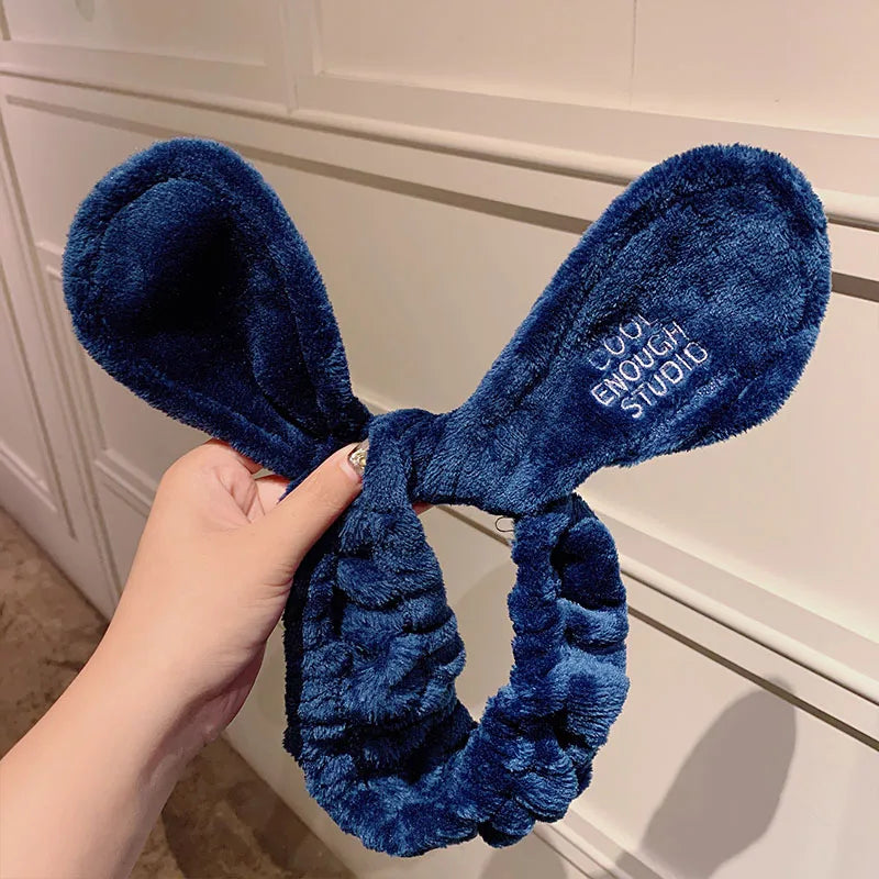 Wash Face Hair Holder Hairbands Soft Warm Coral Fleece Bow Animal Ears Headband for Women Girls Turban Fashion Hair Accessories
