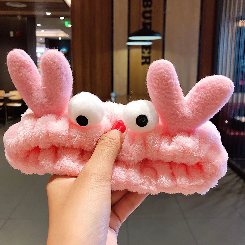 Wash Face Hair Holder Hairbands Soft Warm Coral Fleece Bow Animal Ears Headband for Women Girls Turban Fashion Hair Accessories