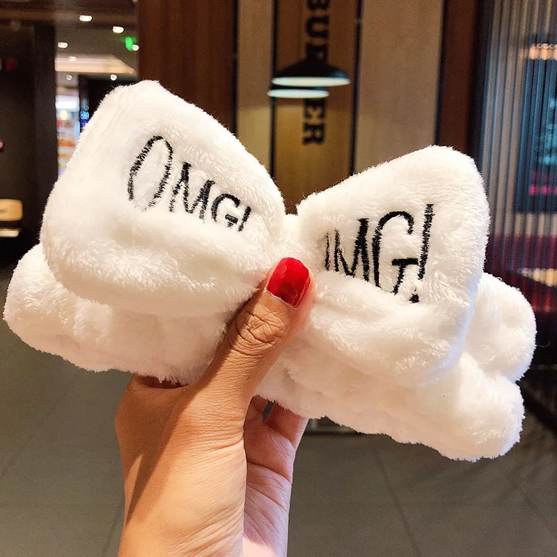 Wash Face Hair Holder Hairbands Soft Warm Coral Fleece Bow Animal Ears Headband for Women Girls Turban Fashion Hair Accessories