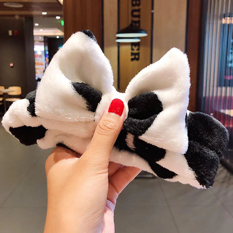 Wash Face Hair Holder Hairbands Soft Warm Coral Fleece Bow Animal Ears Headband for Women Girls Turban Fashion Hair Accessories