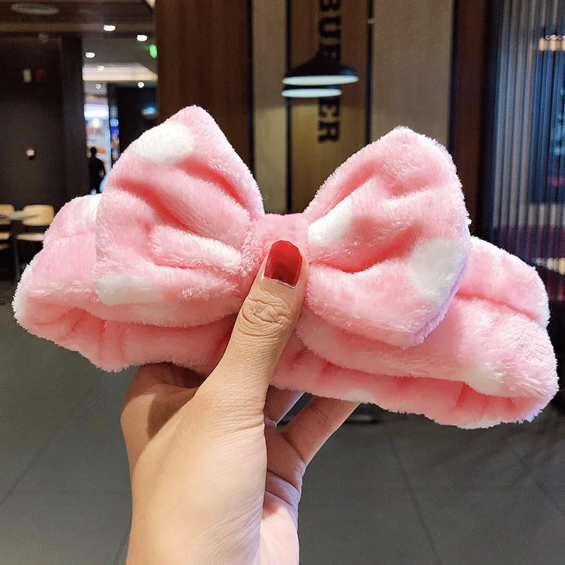 Wash Face Hair Holder Hairbands Soft Warm Coral Fleece Bow Animal Ears Headband for Women Girls Turban Fashion Hair Accessories