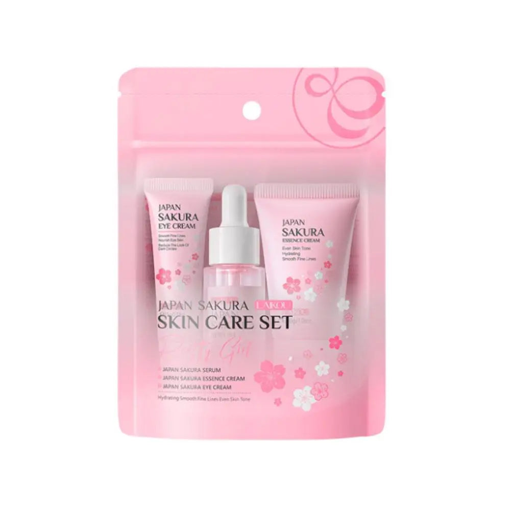 5/3Pcs/Set Sakura Skin Care Sets Face Cream Serum Toner Facial Cleanser Sunscreen Eye Cream Gift Box Face Skin Care Set Product