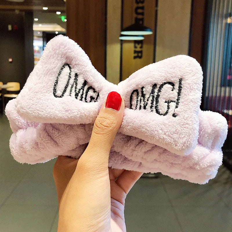 Wash Face Hair Holder Hairbands Soft Warm Coral Fleece Bow Animal Ears Headband for Women Girls Turban Fashion Hair Accessories