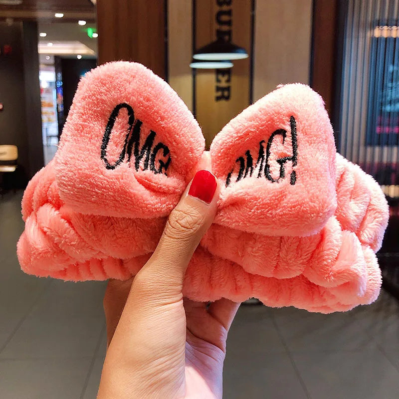 Wash Face Hair Holder Hairbands Soft Warm Coral Fleece Bow Animal Ears Headband for Women Girls Turban Fashion Hair Accessories