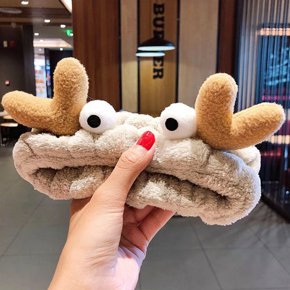 Wash Face Hair Holder Hairbands Soft Warm Coral Fleece Bow Animal Ears Headband for Women Girls Turban Fashion Hair Accessories