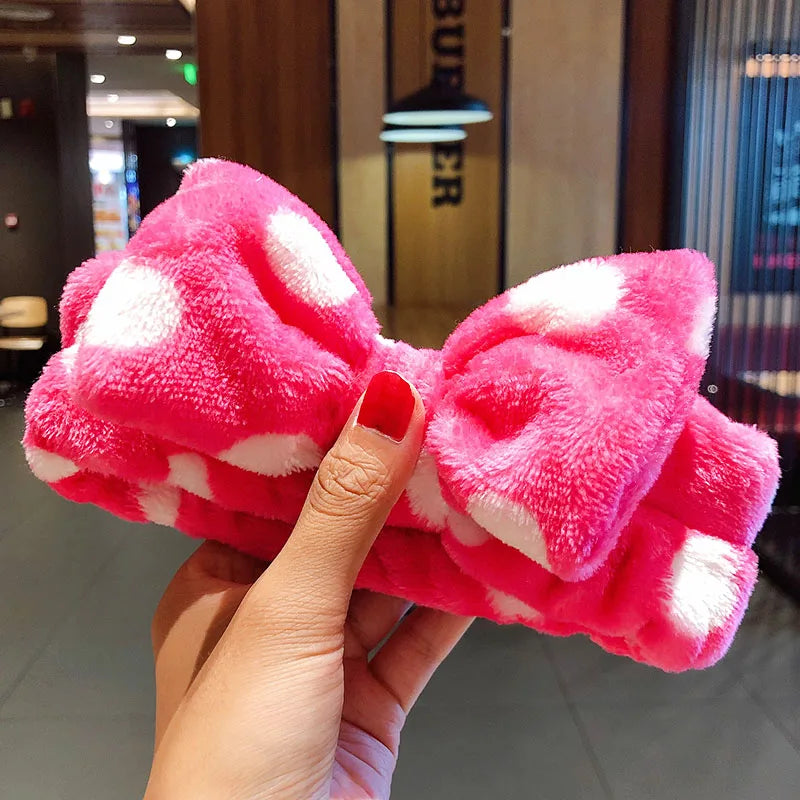 Wash Face Hair Holder Hairbands Soft Warm Coral Fleece Bow Animal Ears Headband for Women Girls Turban Fashion Hair Accessories